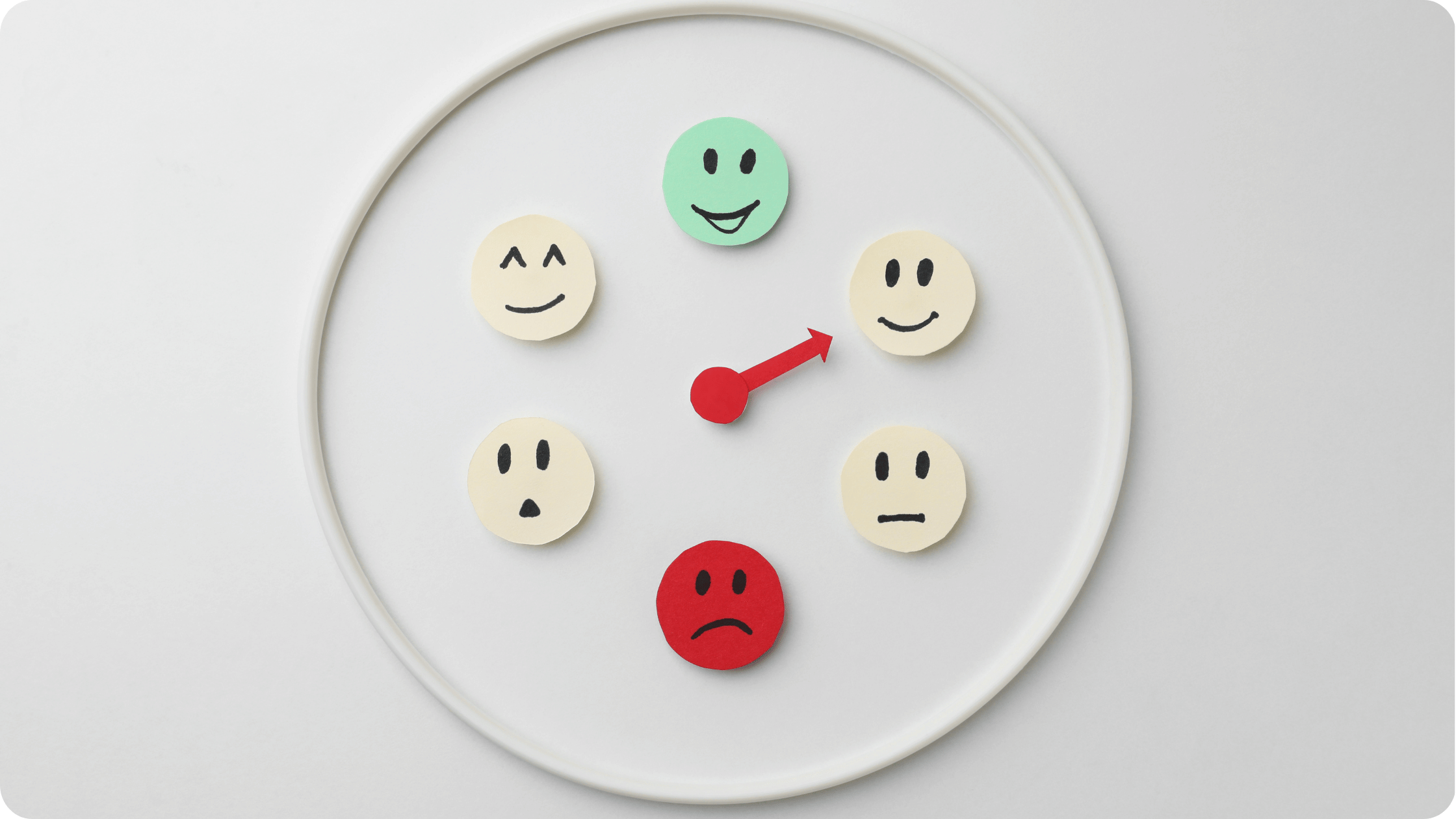 Clock face with emotions