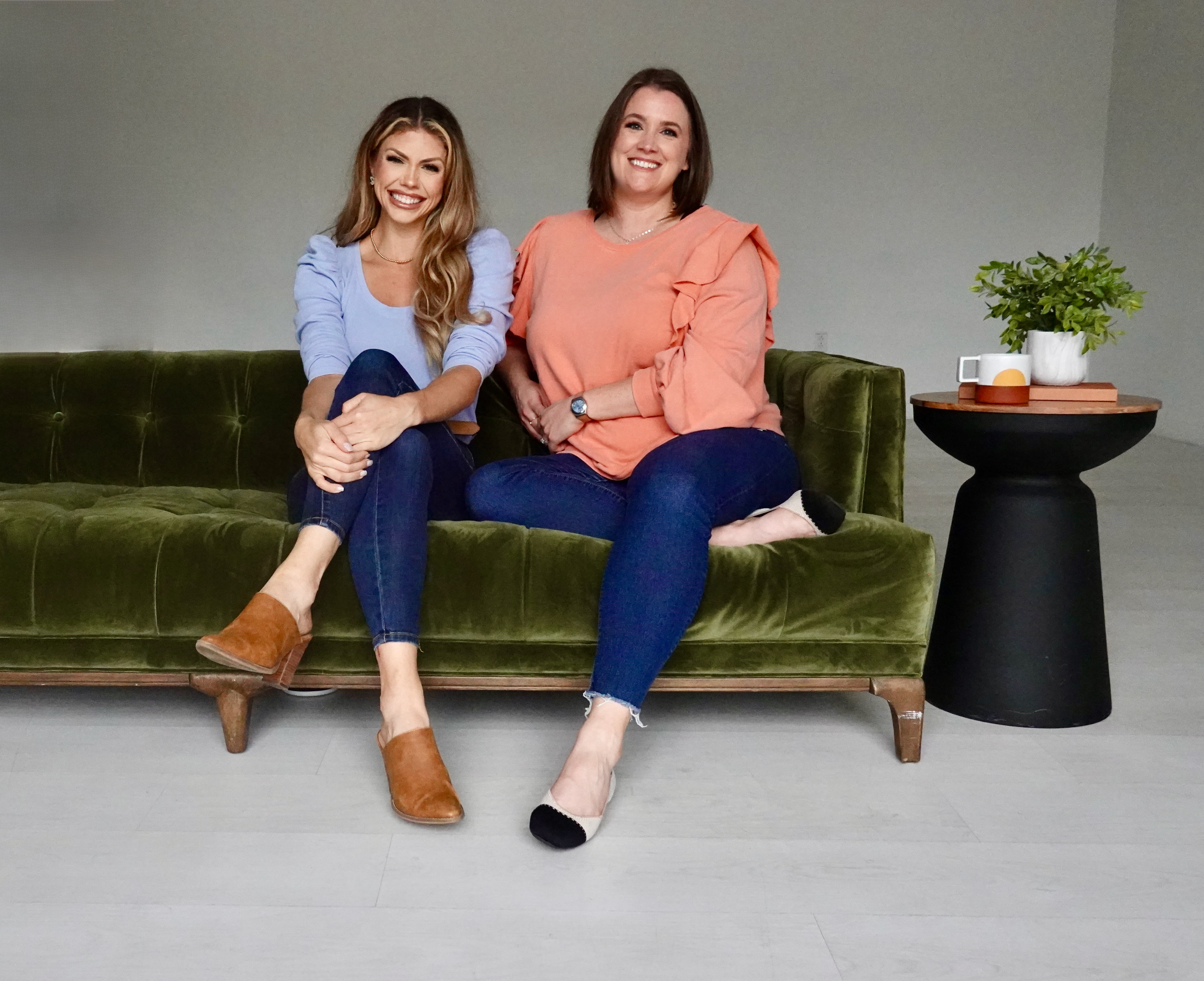 Libby and Cami Sitting on a Couch